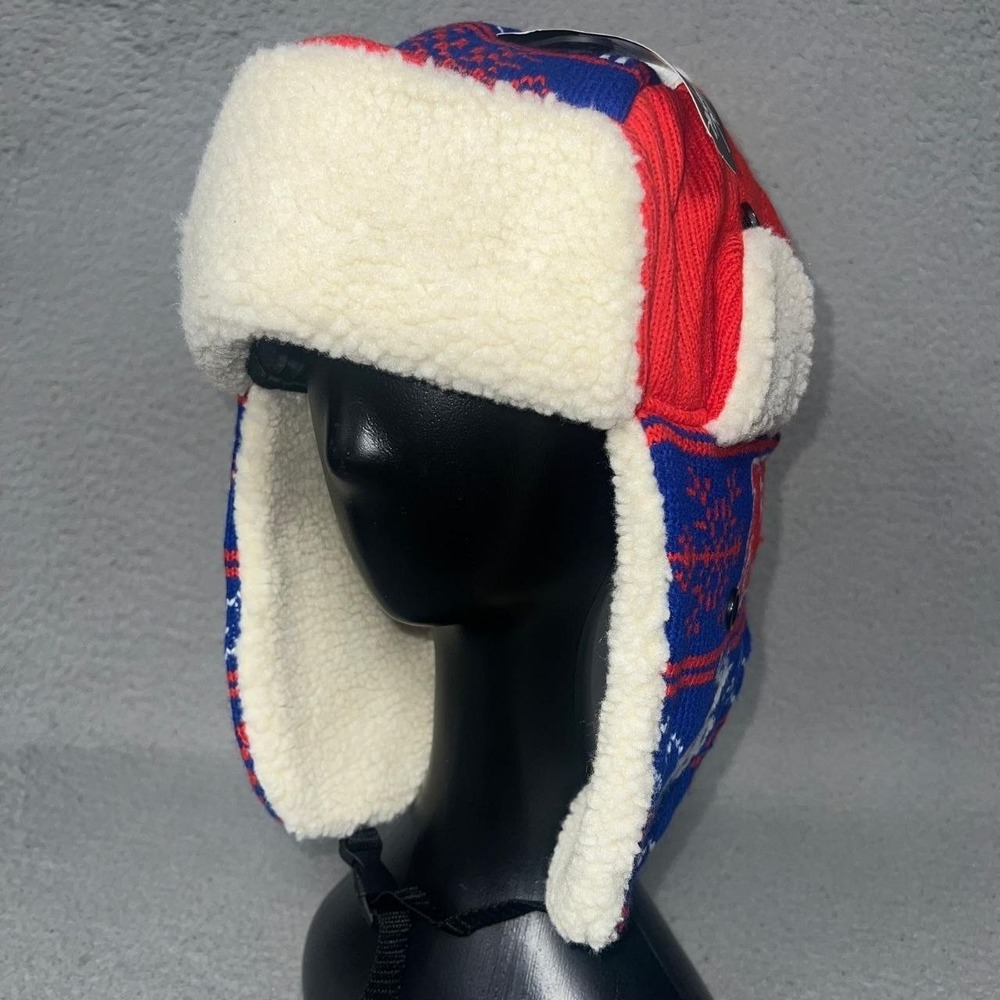 NWT City Hunter New York Trapper Aviator Knit Beanie Hat Fleece Nordic Ear Flap